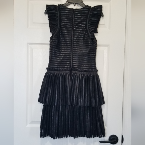 Maje Remony Black Tiered Mini Dress Size 3 - Picture 6 of 15